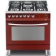 Aragaz Lofra Rainbow PRG86GVT/CI, gaz, 80x60cm, 5 arzatoare, grill electric, timer, aprindere electronica, rosu