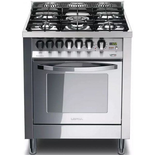 Aragaz Lofra Rainbow PR76MFT/C, gaz, 70x60cm, 5 arzatoare, grill electric, timer, aprindere electronica, rosu
