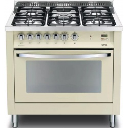 Aragaz Lofra Rainbow PBIG96GVT/C, gaz, 90x60cm, 5 arzatoare, grill electric, timer, cuptor gaz, aprindere electronica, crem