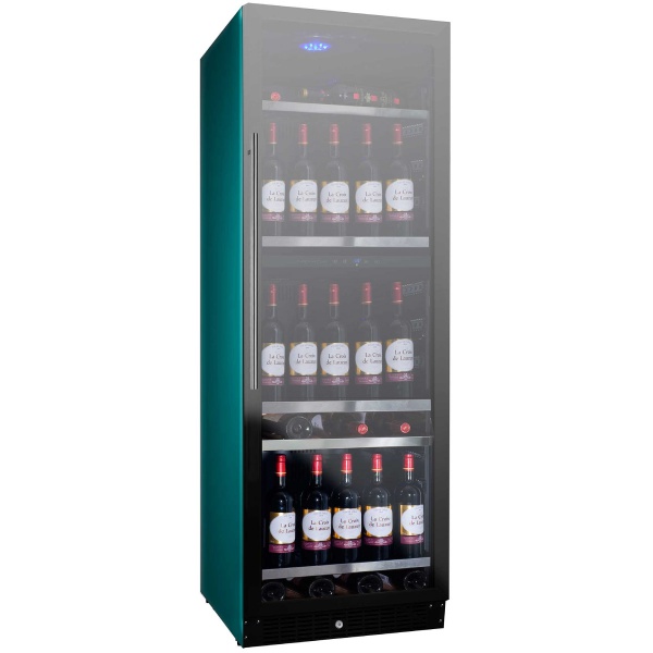 Vitrina de vinuri Nevada Color NW152D-FGL-C-6026, 152 sticle, doua zone, verde