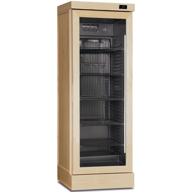 Vitrina de vinuri Klimaitalia CLW 420 L, capacitate 382 litri, temperatura +4°/ +18°C, lemn deschis