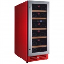 Vitrina de vinuri Nevada Color NNW17D-SC-3020, 17 sticle, doua zone, rosu (RAL 3020)