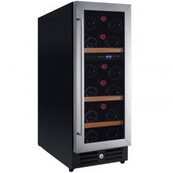 Vitrina de vinuri Nevada Concept NW23D-S, 23 sticle, doua zone, negru/inox