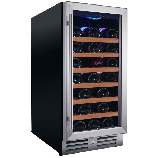 Vitrina de vinuri Nevada Concept NW33S-S, 33 sticle, Negru/inox