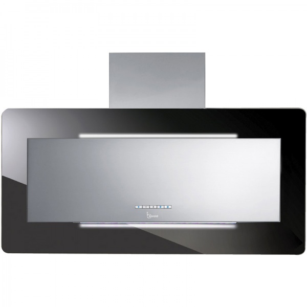 Hota design Baraldi Trisia 01TRS090STB80, 60 cm, 800 m3/h, inox/sticla neagra