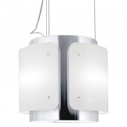 Hota design suspendata Baraldi Dessy 01DESIS040STW80, 40 cm, 800 m3/h, sticla alba/inox
