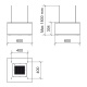 Hota design Baraldi Surf 01SUR090BL70, 90 cm, 700 m3/h, sticla neagra