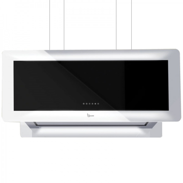 Hota design suspendata Baraldi Metropolis 01MTP090ST80, 90 cm, 800 m3/h, sticla neagra/inox