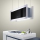 Hota design suspendata Baraldi Metropolis 01MTP090ST80, 90 cm, 800 m3/h, sticla neagra/inox