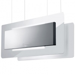 Hota design suspendata Baraldi Trisia Appesa 01TRSAP090STW80, 90 cm, 800 m3/h, sticla alba/inox