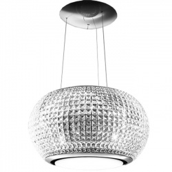 Hota suspendata Elica Interstellar WH/65, 65 cm, 400 m3/h, inox / sticla alba