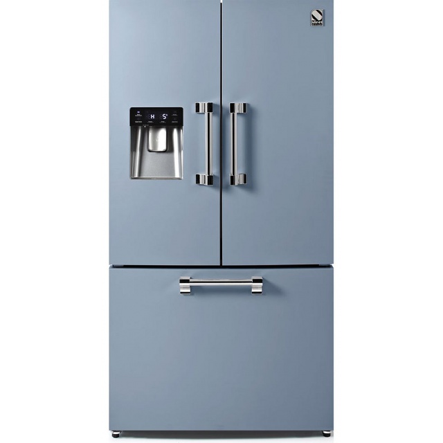 Side by Side Steel Ascot AFR9F , Clasa A+, 536L, No Frost, Dispenser Apa, Twist Ice Maker, visiniu