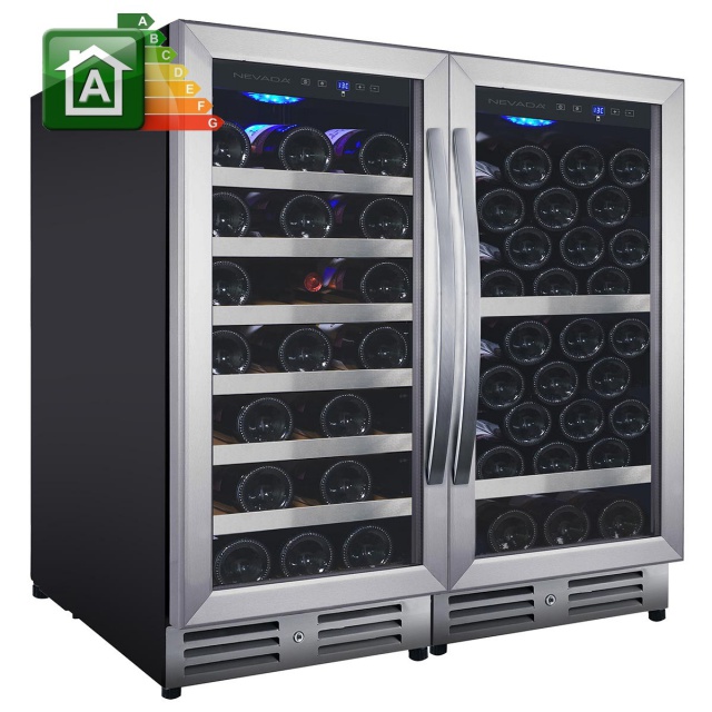 Vitrina de vinuri Nevada Concept NW33S-SL, 33 sticle, Negru/inox