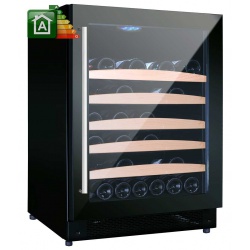 Vitrina de vinuri Nevada Concept NW54S-SL, 54 sticle, Negru/inox