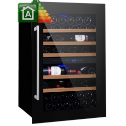 Vitrina de vinuri Nevada Concept NW59D-SSL, 59 sticle, Negru/inox