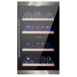 Vitrina de vinuri incorporabila Nevada Concept NW40D-WFG, 40 sticle, doua zone, alb