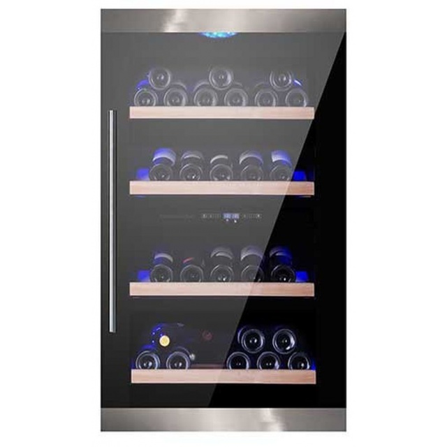 Vitrina de vinuri incorporabila Nevada Concept NW40D-WFG, 40 sticle, doua zone, alb