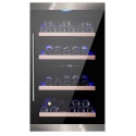 Vitrina de vinuri incorporabila Nevada Concept NW55D-FGS, 55 sticle, doua zone, sticla neagra