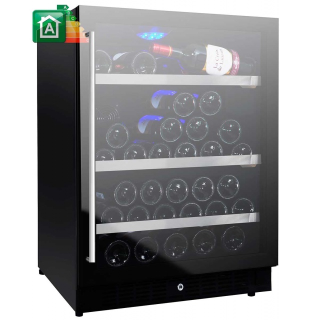 Vitrina de vinuri Nevada Concept NW59D-FG, 59 sticle, 2 zone temperatura, Negru