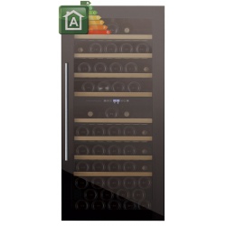 Vitrina de vinuri incorporabila Nevada Concept NW55D-FGS, 55 sticle, doua zone, sticla neagra