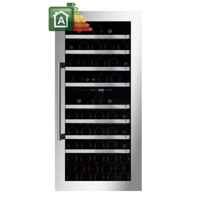 Vitrina de vinuri incorporabila Nevada Concept NW89D-SS, 89 sticle, doua zone, inox