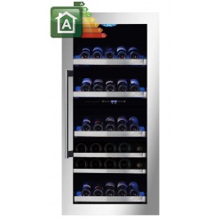 Vitrina de vinuri incorporabila Nevada Concept NW89D-SSL, 89 sticle, doua zone, inox