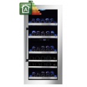 Vitrina de vinuri incorporabila Nevada Concept NW90D-SSL, 90 sticle, doua zone, inox