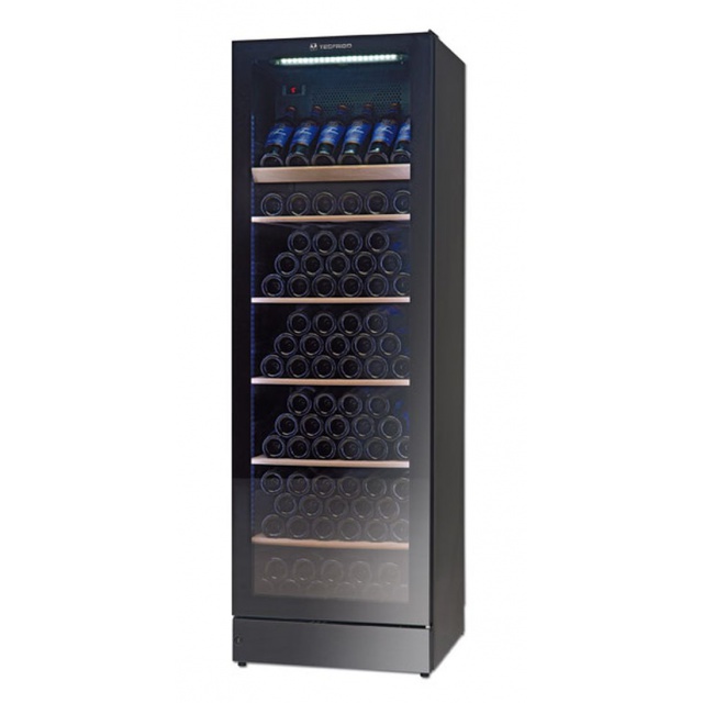 Vitrina de vinuri Tecfrigo Wine 185 Black, 197 sticle, 1 zona temperatura, negru / inox
