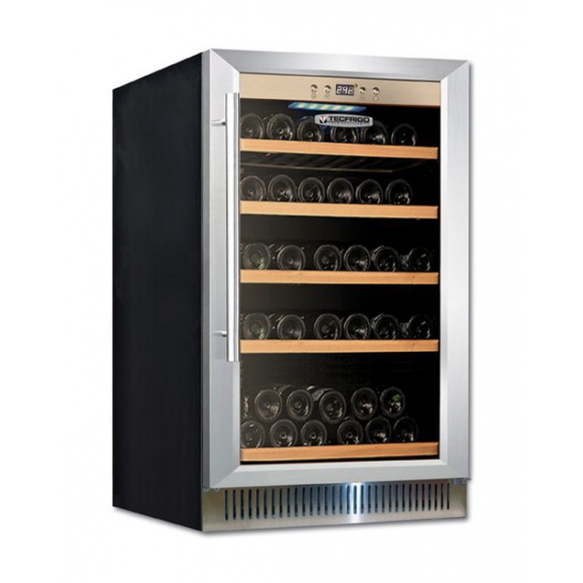 Vitrina de vinuri incorporabila Tecfrigo Sommelier 18, 18 sticle, 1 zona temperatura, No Frost, negru