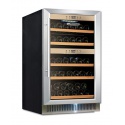 Vitrina de vinuri Tecfrigo Sommelier 43, 40 sticle, 2 zone temperatura, negru / inox