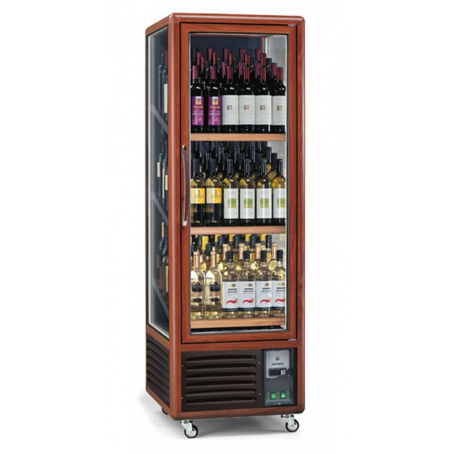 Vitrina de vinuri verticala Tecfrigo Enotec 340(1TV), 90 sticle, 1 zona temperatura, lemn maro