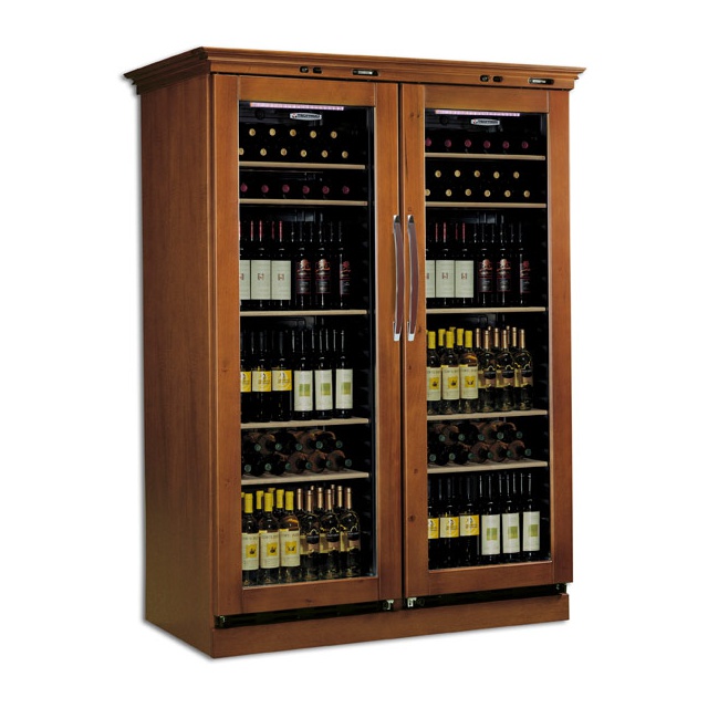 Vitrina de vinuri verticala Tecfrigo Cantinetta GLX, 106 sticle, 1 zona temperatura, finisaj lemn