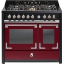 Aragaz Steel Oxford X10FF, 100X60cm, 6 arzatoare, 2 cuptoare, timer, aprindere electronica, visiniu