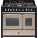 Aragaz Steel Oxford X10FF, 100X60cm, 6 arzatoare, 2 cuptoare, timer, aprindere electronica, crem inchis