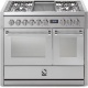 Aragaz Steel Oxford X10FF, 100X60cm, 6 arzatoare, 2 cuptoare, timer, aprindere electronica, gri nisip
