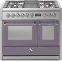 Aragaz Steel Genesi GQ10SF, 100X60cm, 6 arzatoare, 2 cuptoare, timer, aprindere electronica, mov