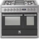 Aragaz Steel Genesi G10FF, 100X60cm, 6 arzatoare, 2 cuptoare, timer, aprindere electronica, mov