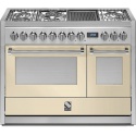 Aragaz Steel Genesi GQ12SF, 120X66cm, 7 arzatoare, 2 cuptoare, timer, aprindere electronica, crem