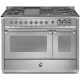 Aragaz Steel Ascot A12FF, 120X66cm, 7 arzatoare, 2 cuptoare, timer, aprindere electronica, inox