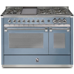 Aragaz Steel Ascot A12FF, 120X66cm, 7 arzatoare, 2 cuptoare, timer, aprindere electronica, visiniu