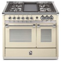 Aragaz Steel Ascot A10FF, 100X66cm, 6 arzatoare, 2 cuptoare, timer, aprindere electronica, crem