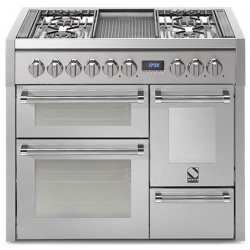 Aragaz Steel Genesi G10FF, 100X60cm, 6 arzatoare, 3 cuptoare, timer, aprindere electronica, inox