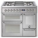 Aragaz Steel Genesi G10FFF, 100X60cm, 6 arzatoare, 3 cuptoare, timer, aprindere electronica, inox