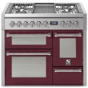 Aragaz Steel Genesi G10FFF, 100X60cm, 6 arzatoare, 3 cuptoare, timer, aprindere electronica, visiniu