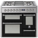 Aragaz Steel Genesi G10FFF, 100X60cm, 6 arzatoare, 3 cuptoare, timer, aprindere electronica, negru