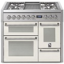 Aragaz Steel Genesi G10FFF, 100X60cm, 6 arzatoare, 3 cuptoare, timer, aprindere electronica, crem inchis