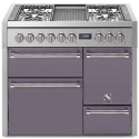 Aragaz Steel Genesi G10FFF-D, 100X60cm, 6 arzatoare, 3 cuptoare, timer, aprindere electronica, usa solida, mov