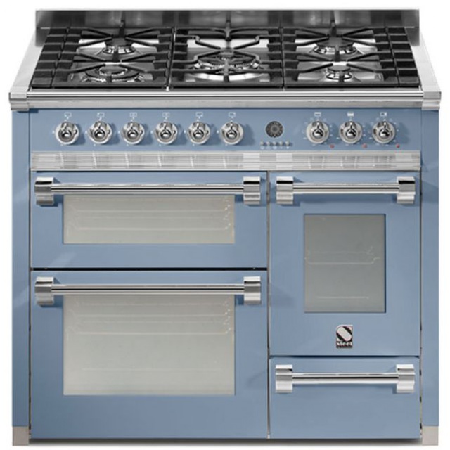 Aragaz Steel Ascot A10FFF, 100X60cm, 6 arzatoare, 3 cuptoare, timer, aprindere electronica, visiniu