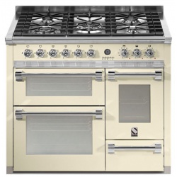Aragaz Steel Ascot A10FFF, 100X60cm, 6 arzatoare, 3 cuptoare, timer, aprindere electronica, celeste