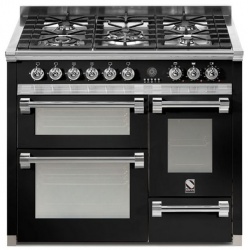 Aragaz Steel Ascot A10FFF, 100X60cm, 6 arzatoare, 3 cuptoare, timer, aprindere electronica, crem